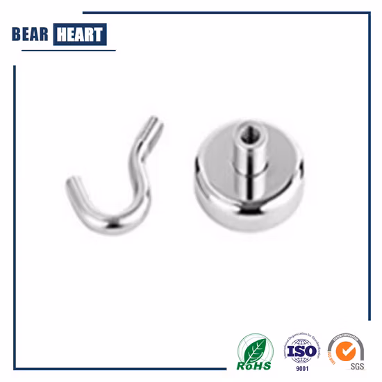 Robuster NdFeB-Magnethaken mit runder Basis und starkem Magnethaken für Hütten und Grillgeräte